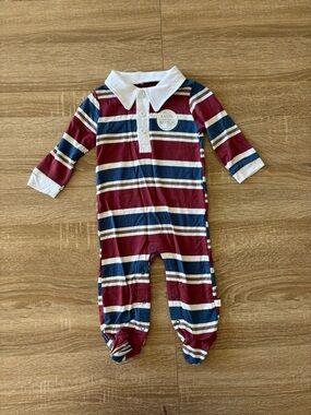 milkberry bamboo long-sleeve polo romper NEW 6-9 months